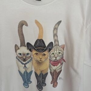 Gildan Cowboy Cats T-Shirt in White